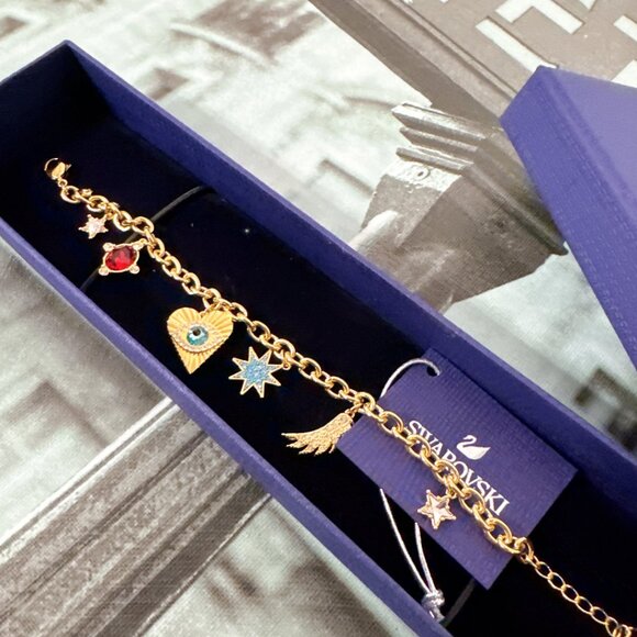 Swarovski Lucky Goddess Charm Bracelet Evil Eye Element